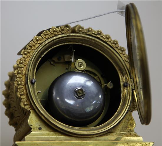 A French Restauration ormolu mantel clock by Sironval, Palais Royal, No. 142 14in.